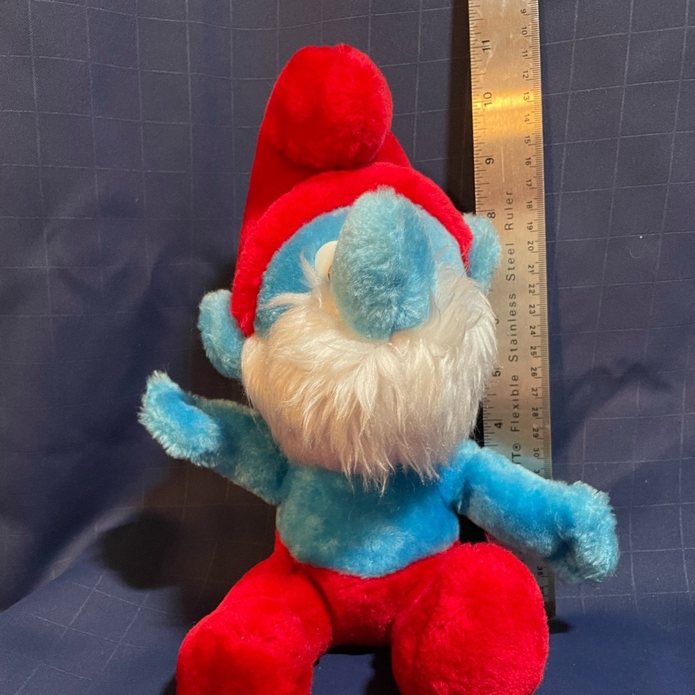 VTG 1979 Wallace Berrie & Co. Peyo ‘Papa Smurf’ plush 11” tall - Picture 7 of 10